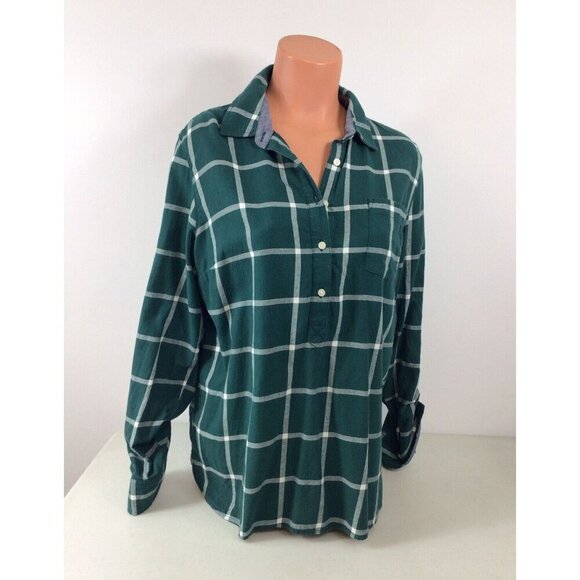 Tommy Hilfiger Plaid Top Blouse Womens Large - Picture 1 of 7